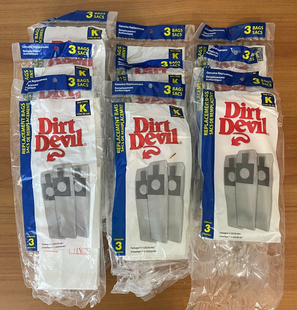 DIRT DEVIL *New* Type K Lot of 9, 3-packs - Vacuum Disposable Bag Royal Bag